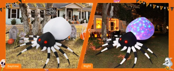 GOOSH 6FT Halloween Inflatable Spider with LED Lights Outdoor Yard Decoration - Image 16