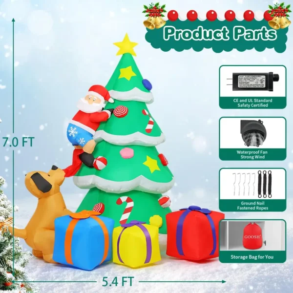 6.8FT Inflatable Christmas Tree with Gift Boxes & LED Lights 🎄✨ - Image 5