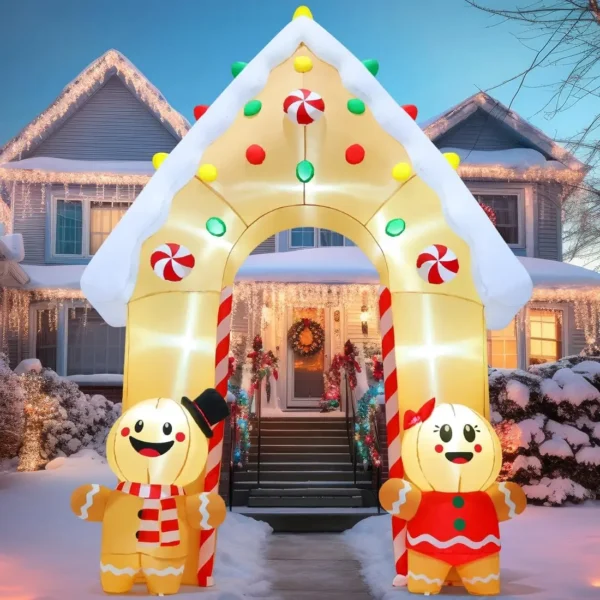 11.8FT Gingerbread Christmas Inflatable Archway with LED Lights 🎄🍬
