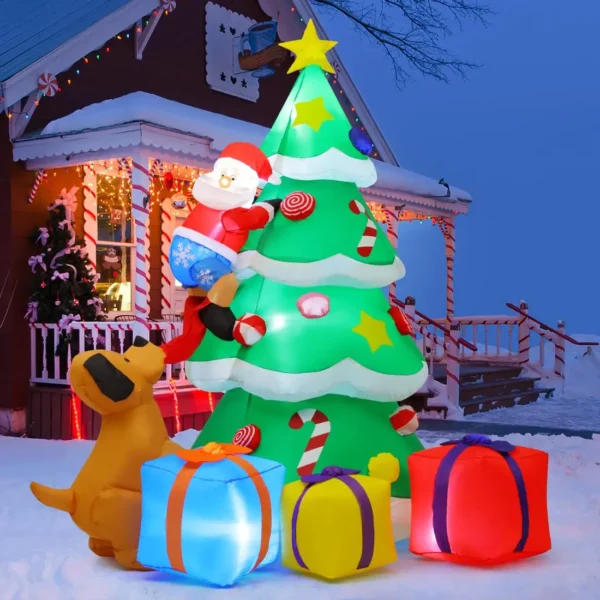6.8FT Inflatable Christmas Tree with Gift Boxes & LED Lights 🎄✨