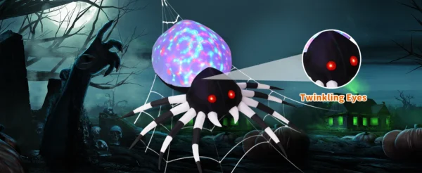 GOOSH 6FT Halloween Inflatable Spider with LED Lights Outdoor Yard Decoration - Image 11