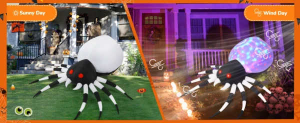 GOOSH 6FT Halloween Inflatable Spider with LED Lights Outdoor Yard Decoration - Image 17