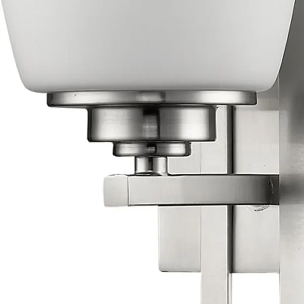 Geometric Silver LED Wall Sconce, Modern Frosted Glass Indoor Light - Image 4