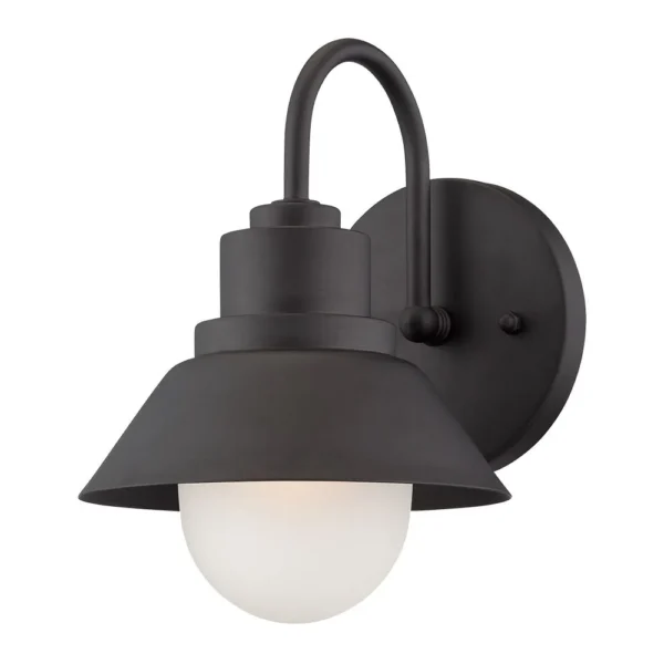 HMS Matte Black LED Wall Light 12W IP65 Outdoor Garden Lamp E27 Warm White - Image 3