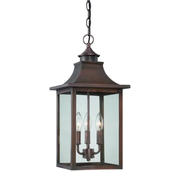 HMS St. Charles 3-Light Acopper Patina Hanging Outdoor Light - Image 3