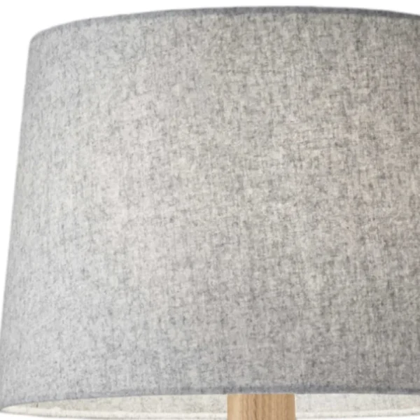 HMS 25" Natural Wood Tripod Lamp with Gray Shade - Image 4