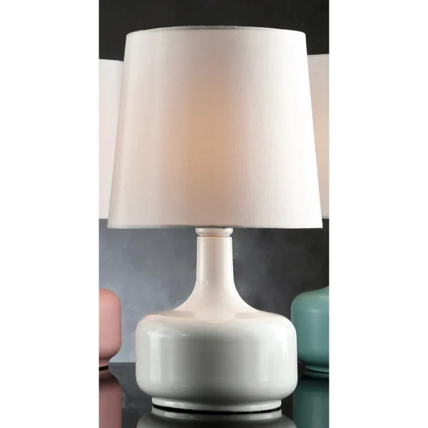 HMS 17" Blue LED Table Lamp with White Shade – Nordic Style for Bedroom - Image 4