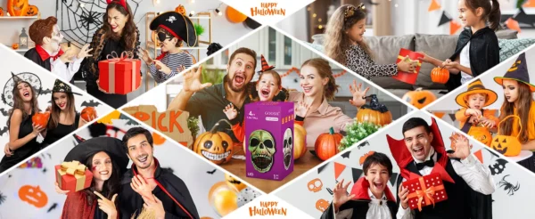 GOOSH 4FT Halloween Inflatable Skull with Colorful LED Lights, Scary Outdoor Party Decoration - Image 18