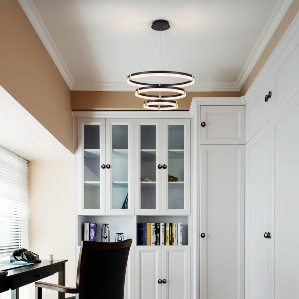 Modern Dimmable LED Crystal Chandelier – Black Acrylic Pendant Light