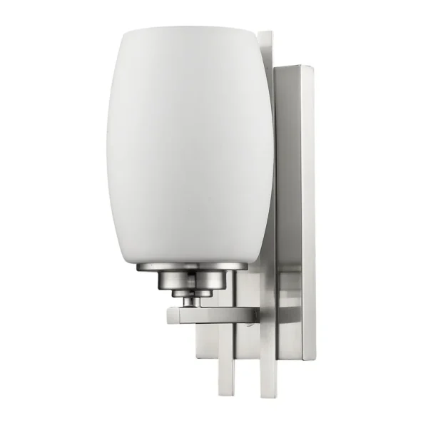 Geometric Silver LED Wall Sconce, Modern Frosted Glass Indoor Light - Image 2