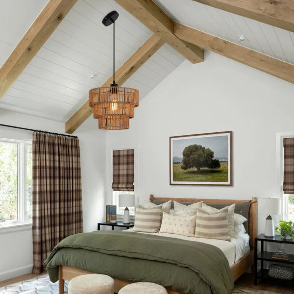 Rattan Boho Pendant Light, Rustic Farmhouse Hanging Lamp - Image 6