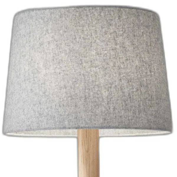 HMS 25" Natural Wood Tripod Lamp with Gray Shade - Image 3