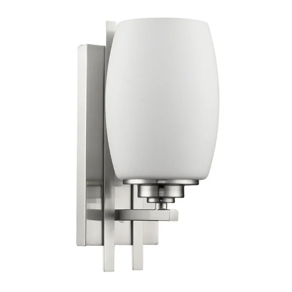 Geometric Silver LED Wall Sconce, Modern Frosted Glass Indoor Light - Image 3