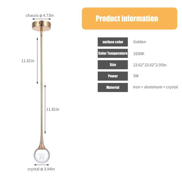 Mini LED Jellyfish Pendant Light – Warm Glow Kitchen Lamp - Image 3
