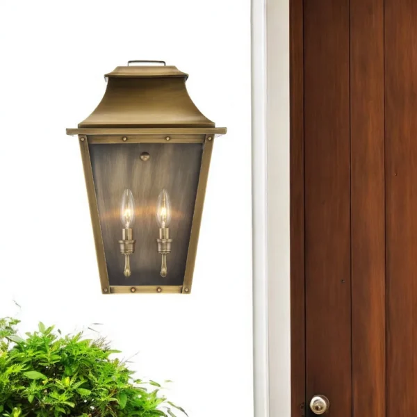 HMS Coventry 2-Light Aged Brass LED Wall Light with Crystal, Warm White Indoor