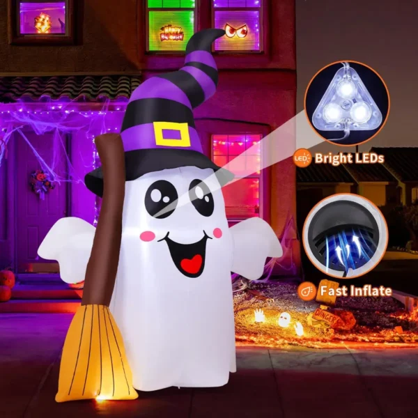 GOOSH 6.2FT Halloween Inflatable Ghost with LED Lights - Image 5