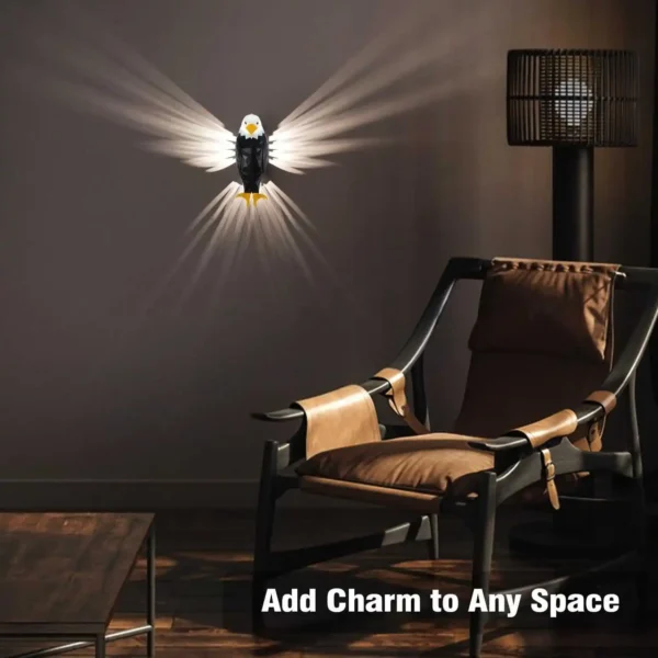Bald Eagle Wall Light – Remote Control Magnetic Eagle Lamp - Image 4