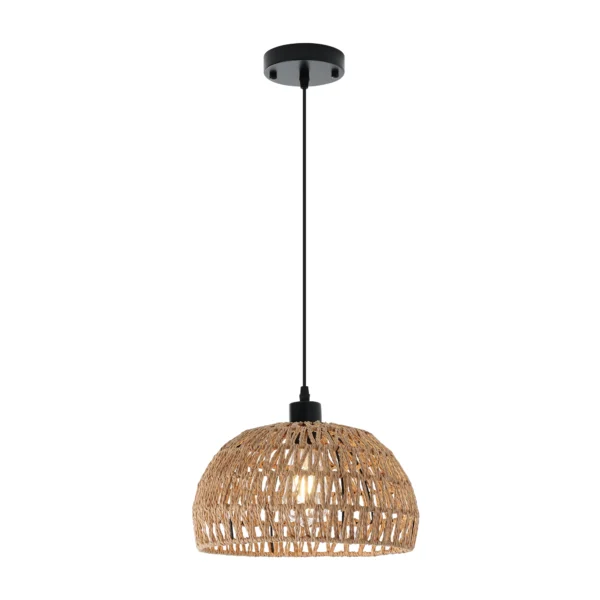 Garwarm Rattan Pendant Light – Rustic Farmhouse Rope Chandelier for Kitchen Island - Image 7