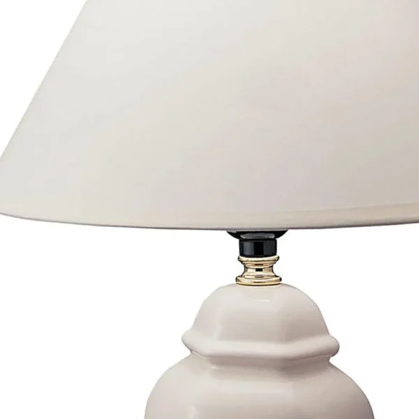 HMS White Ceramic Bedside Table Lamp – Modern Portable Light - Image 4