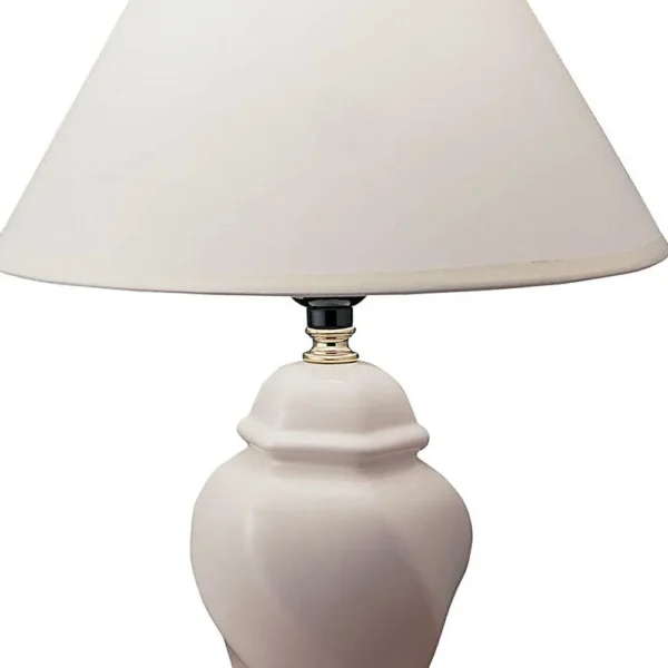 HMS White Ceramic Bedside Table Lamp – Modern Portable Light - Image 3