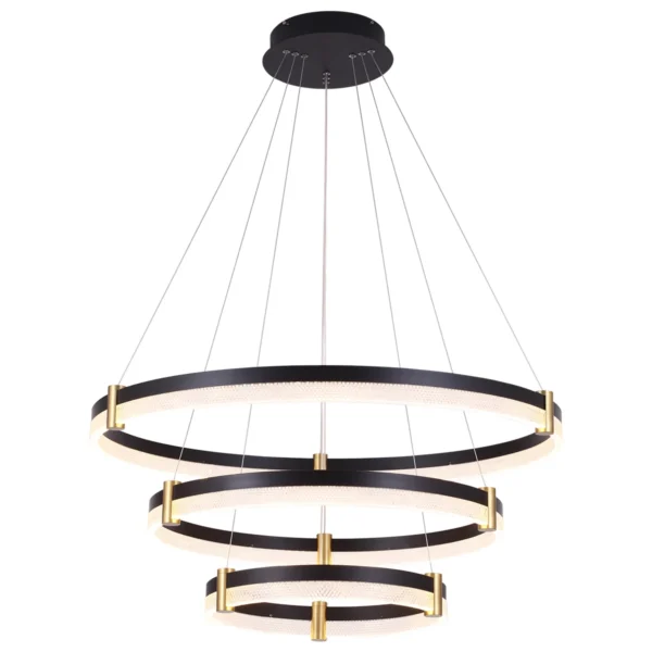 Modern Dimmable LED Crystal Chandelier – Black Acrylic Pendant Light - Image 7