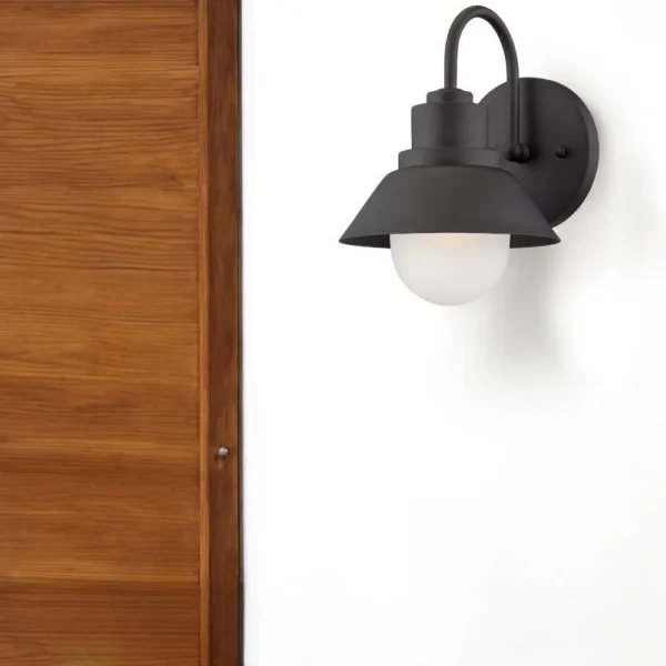 HMS Matte Black LED Wall Light 12W IP65 Outdoor Garden Lamp E27 Warm White