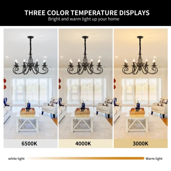 Rustic 8-Light French Country Chandelier – Vintage Iron Pendant - Image 3