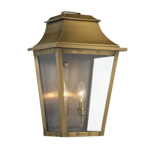 HMS Coventry 2-Light Aged Brass LED Wall Light with Crystal, Warm White Indoor - Image 2