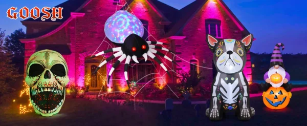 GOOSH 6FT Halloween Inflatable Spider with LED Lights Outdoor Yard Decoration - Image 19