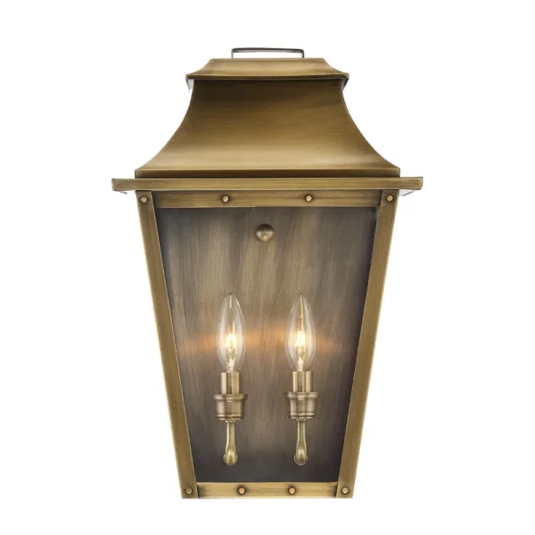 HMS Coventry 2-Light Aged Brass LED Wall Light with Crystal, Warm White Indoor - Image 3