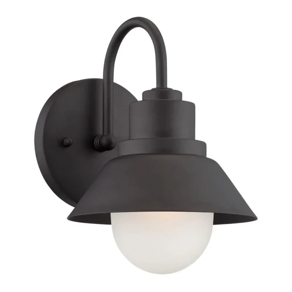 HMS Matte Black LED Wall Light 12W IP65 Outdoor Garden Lamp E27 Warm White - Image 2
