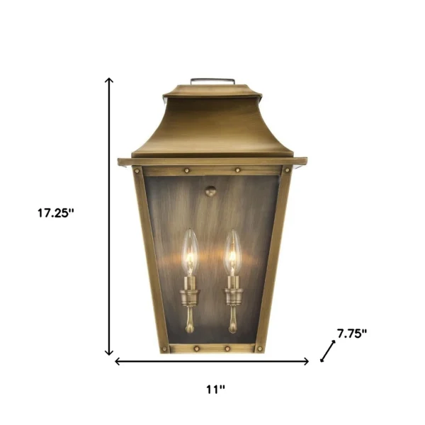HMS Coventry 2-Light Aged Brass LED Wall Light with Crystal, Warm White Indoor - Image 5