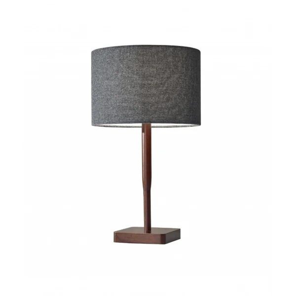 HMS Modern Walnut Wood Table Lamp – LED Ambient Light for Home & Office - Image 2