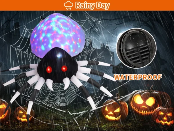 GOOSH 6FT Halloween Inflatable Spider with LED Lights Outdoor Yard Decoration - Image 9