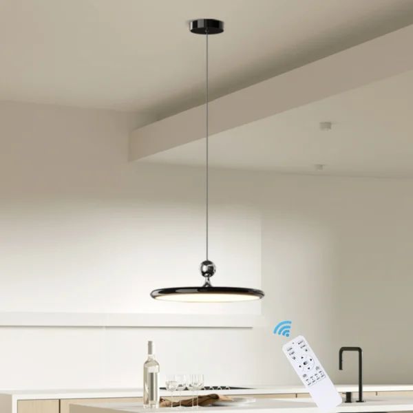 15.7” Modern Dimmable LED Pendant Light with Remote for Kitchen & Dining - Image 4