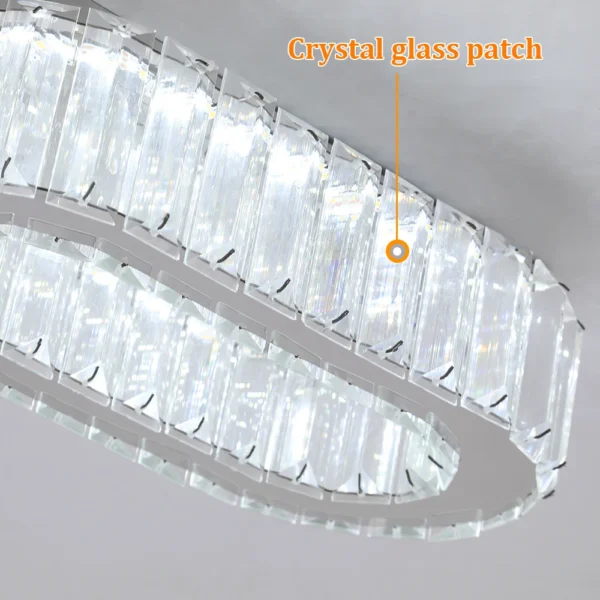 Modern LED Crystal Oval Ceiling Chandelier Light for Living & Dining Room - Image 6