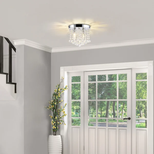 Crystal Flush Mount Ceiling Light Mini Chandelier for Kitchen & Hallway - Image 4