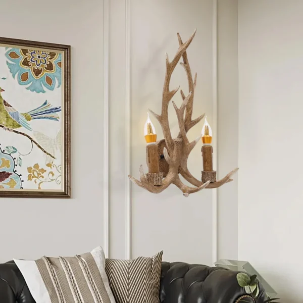 Bymaocar LED Antler Wall Lamp, E14 Indoor Light for Bedroom & Hotel Decor - Image 6