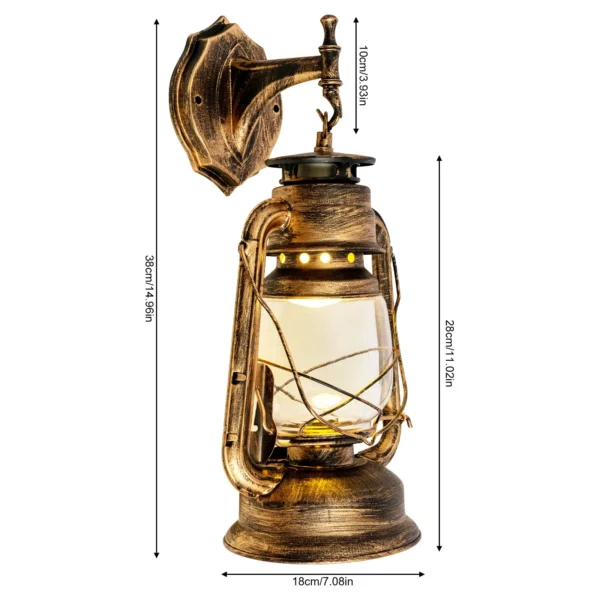 Retro Rustic Outdoor Wall Light, Antique Indoor Corridor Lamp - Image 5
