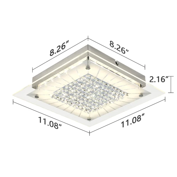 11'' Dimmable LED Flush Mount Ceiling Light – 4000K Modern Bedroom Fixture - Image 6