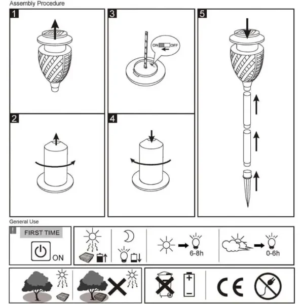 8-Pack Solar Torch Lights, Outdoor Flickering Flame Landscape Decoration - Image 6
