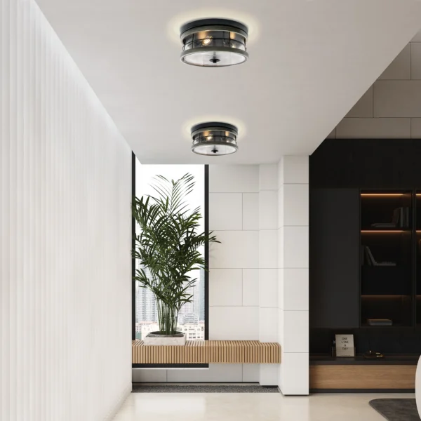 Farmhouse 3-Light Flush Mount Ceiling Light with Clear Glass - Image 11