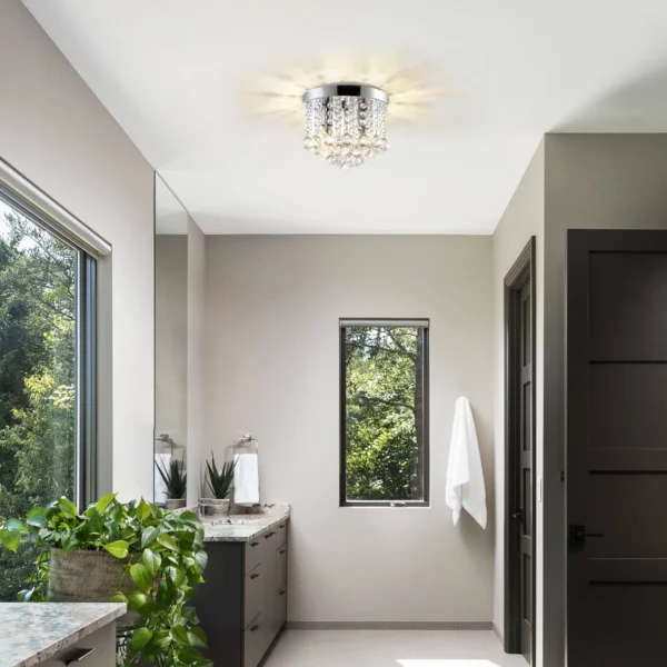 Crystal Flush Mount Ceiling Light Mini Chandelier for Kitchen & Hallway - Image 3