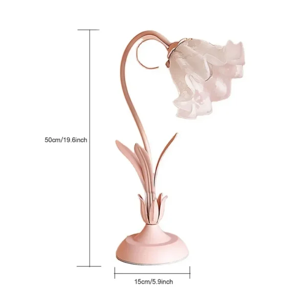 Bymaocar Pink Flower LED Table Lamp with Glass Shade, E27 - Image 7