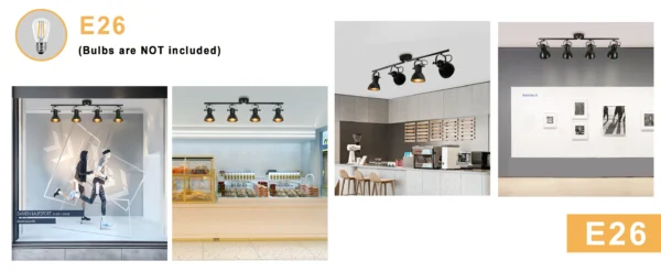 Black Industrial Track Lighting – 4-Light Ceiling Fixture for Kitchen & Gallery - Image 11