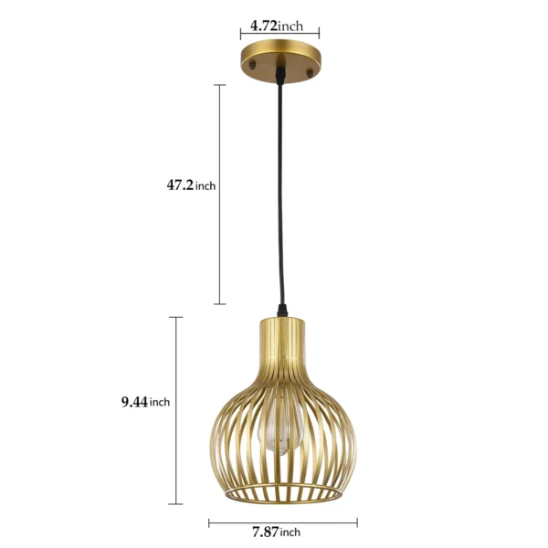 Vintage Flush Mount Pendant Light – Single E26 Ceiling Lamp - Image 8