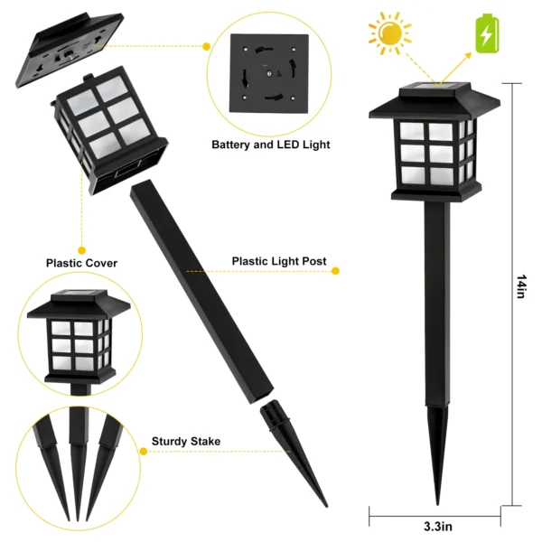 Solar LED Pathway Lights – IP65 Waterproof Outdoor Landscape Lighting - Image 3