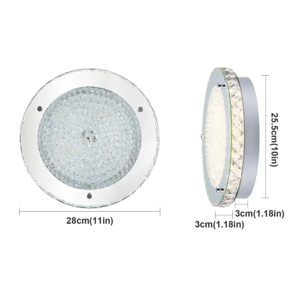Crystal Flush Mount Ceiling Light - Chrome Hallway & Kitchen Fixture - Image 11