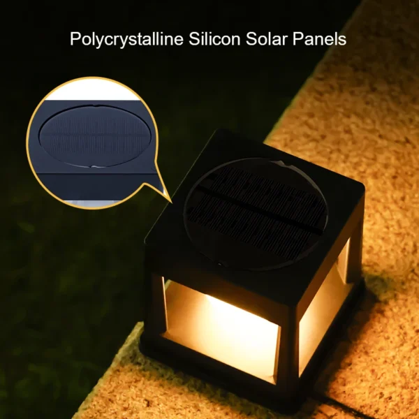 LED Solar Post Cap Light, Waterproof Outdoor Fence & Deck Lamp for Garden - Image 9