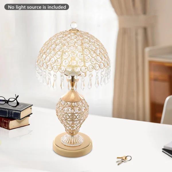 Gold Crystal Table Lamp – Elegant Bedside & Nightstand Light - Image 6